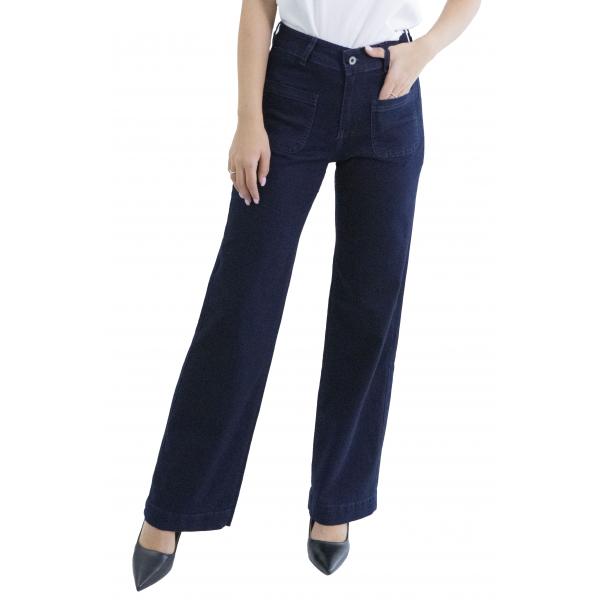 Jeans palazzo con tasche avanti "Cami"